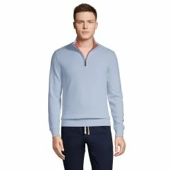 Men's Lands' End Bedford Regular-Fit Ribbed Quarter-Zip Pullover Sweater 16 Men's Lands' End Bedford Regular-Fit Ribbed Quarter-Zip Pullover Sweater -Outdoor Clothing Sales 4422815 Soft Blue Haze