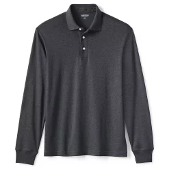 Men's Lands' End Soft Supima Polo -Outdoor Clothing Sales 4423098 Dark Charcoal Heather
