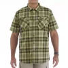 Men's Smith's Workwear Plaid Stretch Button-Down Shirt -Outdoor Clothing Sales 4483284 New Sage