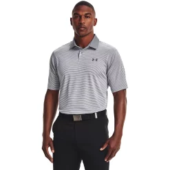 Men's Under Armour Striped Classic-Fit Performance Golf Polo 15 Men's Under Armour Striped Classic-Fit Performance Golf Polo -Outdoor Clothing Sales 4526407 Steel
