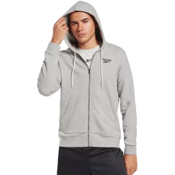 Men's Reebok Identity Full-Zip Hoodie -Outdoor Clothing Sales 4536035 Medium Gray Heather