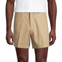 Men's Lands' End Comfort Waist 6-inch No-Iron Chino Shorts 11 Men's Lands' End Comfort Waist 6-inch No-Iron Chino Shorts -Outdoor Clothing Sales 4545453 Khaki