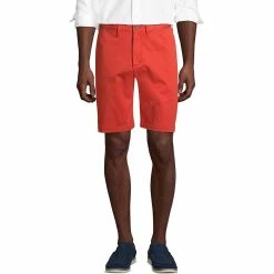 Men's Lands' End 9-inch Comfort-Waist Comfort-First Knockabout Chino Shorts -Outdoor Clothing Sales 4546004 Sunwashed Red