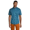 Men's Lands' End Traditional-Fit Essential Lightweight Poplin Button-Down Shirt -Outdoor Clothing Sales 4549026 Teal Dyed Paisley