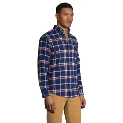 Men's Lands' End Slim-Fit Flagship Flannel Shirt -Outdoor Clothing Sales 4549516 ALT2
