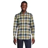 Men's Lands' End Traditional-Fit Flagship Flannel Shirt -Outdoor Clothing Sales 4549519 Navy Olive Plaid