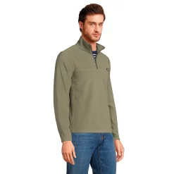 Men's Lands' End Fleece Quarter-Zip Pullover -Outdoor Clothing Sales 4550765 Sunwashed Olive