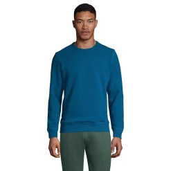 Men's Lands' End Serious Sweats Crewneck Sweatshirt -Outdoor Clothing Sales 4552006 Baltic Teal