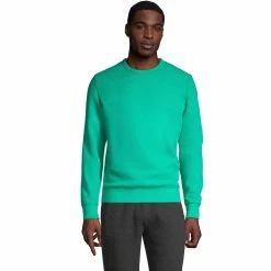 Men's Lands' End Serious Sweats Crewneck Sweatshirt -Outdoor Clothing Sales 4552006 Global Green