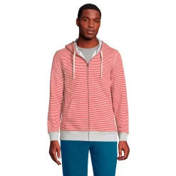 Men's Lands' End Serious Sweats Full-Zip Hoodie 21 Men's Lands' End Serious Sweats Full-Zip Hoodie -Outdoor Clothing Sales 4552013 Red Gray Stripe