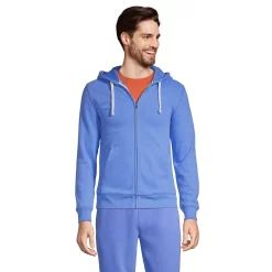 Big & Tall Lands' End Serious Sweats Full-Zip Hoodie -Outdoor Clothing Sales 4552015 Chicory Blue