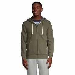 Big & Tall Lands' End Serious Sweats Full-Zip Hoodie -Outdoor Clothing Sales 4552015 Forest Moss