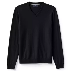 Men's Lands' End Fine-Gauge Cashmere V-neck Sweater -Outdoor Clothing Sales 4552780 Black