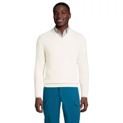 Men's Lands' End Fine-Gauge Cashmere V-neck Sweater -Outdoor Clothing Sales 4552780 Ivory Sand