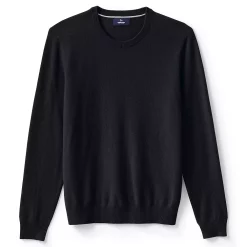Men's Lands' End Fine-Gauge Cashmere Crewneck Sweater -Outdoor Clothing Sales 4552782 Black