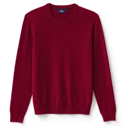 Men's Lands' End Fine-Gauge Cashmere Crewneck Sweater -Outdoor Clothing Sales 4552782 Dark Red
