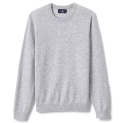 Men's Lands' End Fine-Gauge Cashmere Crewneck Sweater -Outdoor Clothing Sales 4552782 Light Gray Heather