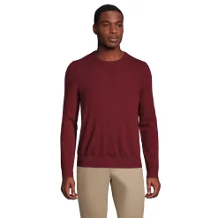 Men's Lands' End Fine-Gauge Cashmere Crewneck Sweater -Outdoor Clothing Sales 4552782 Mulled Wine Heather