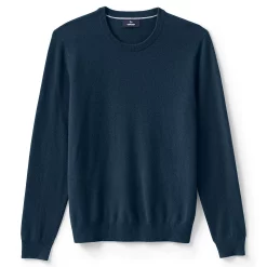 Men's Lands' End Fine-Gauge Cashmere Crewneck Sweater -Outdoor Clothing Sales 4552782 Radiant Navy