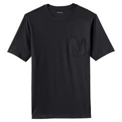 Men's Land's End Super-T Short Sleeve T-Shirt with Pocket -Outdoor Clothing Sales 4553947 Black
