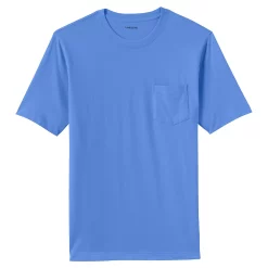Men's Land's End Super-T Short Sleeve T-Shirt with Pocket -Outdoor Clothing Sales 4553947 Chicory Blue