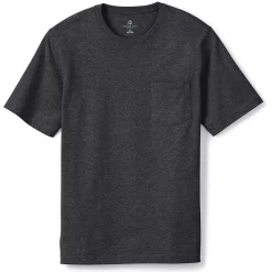 Men's Land's End Super-T Short Sleeve T-Shirt with Pocket -Outdoor Clothing Sales 4553947 Dark Charcoal Heather