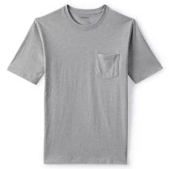 Men's Land's End Super-T Short Sleeve T-Shirt with Pocket -Outdoor Clothing Sales 4553947 Gray Heather