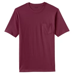 Men's Land's End Super-T Short Sleeve T-Shirt with Pocket -Outdoor Clothing Sales 4553947 Rich Burgundy