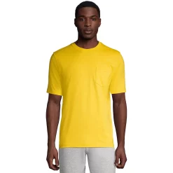 Men's Land's End Super-T Short Sleeve T-Shirt with Pocket -Outdoor Clothing Sales 4553947 Sunset Yellow
