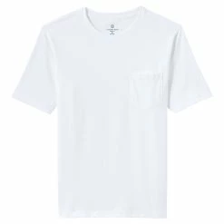 Men's Land's End Super-T Short Sleeve T-Shirt with Pocket -Outdoor Clothing Sales 4553947 White