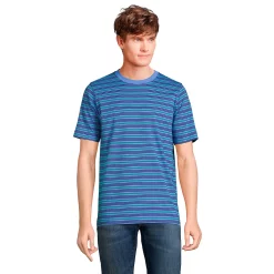 Big & Tall Lands' End Super-T Tee -Outdoor Clothing Sales 4553950 Blue Emerald Stripe