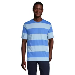 Men's Lands' End Super-T Striped Tee -Outdoor Clothing Sales 4553951 Chicory Blue Stripe