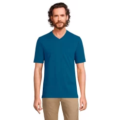 Men's Lands' End Super-T V-Neck Tee -Outdoor Clothing Sales 4553954 Evening Blue