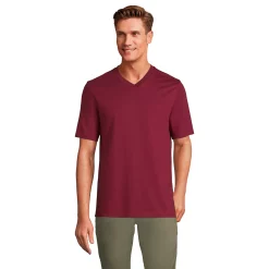 Men's Lands' End Super-T V-Neck Tee -Outdoor Clothing Sales 4553954 Rich Burgundy