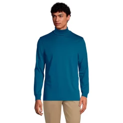 Big & Tall Lands' End Super Soft Supima Turtleneck -Outdoor Clothing Sales 4555556 Evening Blue