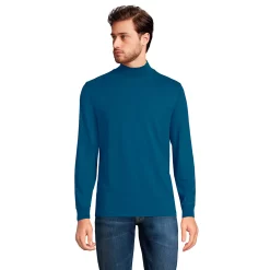 Big & Tall Lands' End Super Mock Turtleneck -Outdoor Clothing Sales 4555571 Evening Blue