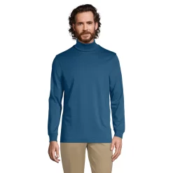 Men's Lands' End Super Soft Supima Turtleneck -Outdoor Clothing Sales 4555798 Evening Blue