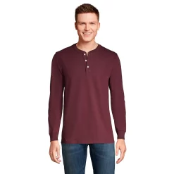 Men's Lands' End Super-T Henley 18 Men's Lands' End Super-T Henley -Outdoor Clothing Sales 4561322 Aged Wine