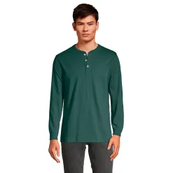 Men's Lands' End Super-T Henley 19 Men's Lands' End Super-T Henley -Outdoor Clothing Sales 4561322 Deep Woodland Green