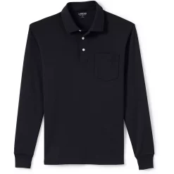 Men's Lands' End Classic-Fit Super Soft Supima Pocket Polo -Outdoor Clothing Sales 4561437 Black