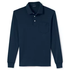 Men's Lands' End Classic-Fit Super Soft Supima Pocket Polo -Outdoor Clothing Sales 4561437 Radiant Navy