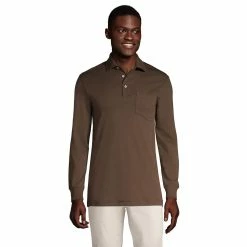 Men's Lands' End Classic-Fit Super Soft Supima Pocket Polo -Outdoor Clothing Sales 4561437 Rich Coffee