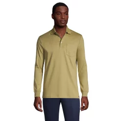 Men's Lands' End Classic-Fit Super Soft Supima Pocket Polo -Outdoor Clothing Sales 4561437 Simply Olive