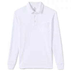 Men's Lands' End Classic-Fit Super Soft Supima Pocket Polo -Outdoor Clothing Sales 4561437 White