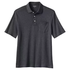 Men's Lands' End Super Soft Supima Pocket Polo -Outdoor Clothing Sales 4561620 Dark Charcoal Heather