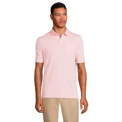 Men's Lands' End Super Soft Supima Pocket Polo -Outdoor Clothing Sales 4561620 Soft Tea Rose