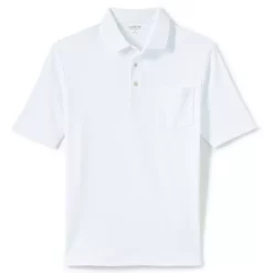 Men's Lands' End Super Soft Supima Pocket Polo -Outdoor Clothing Sales 4561620 White