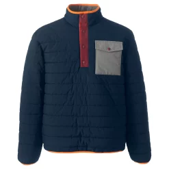 Men's Lands' End Quilted Snap-Neck Pullover Jacket -Outdoor Clothing Sales 4561966 Radiant Navy