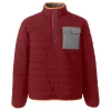 Big & Tall Lands' End Quilted Snap-Neck Pullover Jacket -Outdoor Clothing Sales 4561969 Dark Rust