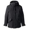Men's Lands' End Waterproof Squall Stadium Long Coat -Outdoor Clothing Sales 4562000 Black